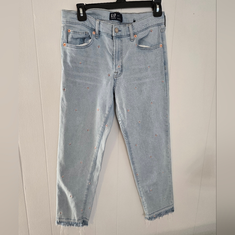 Gap Denim Girlfriend Floral Jeans